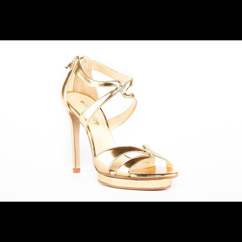 Top Heels Co Emma Gold Sandals - Picture 2 of 3